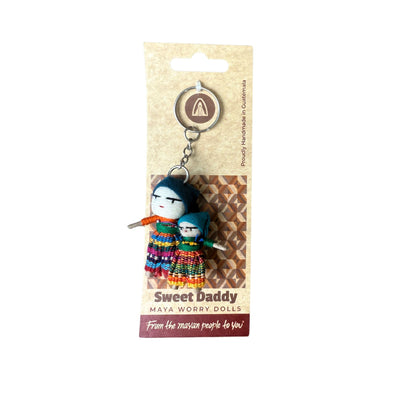 Daddy & Me Guatemalan Worry Doll Keychain