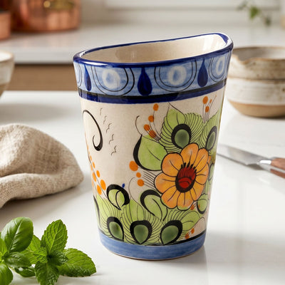 Floral Hummingbird Vase – Hand-Painted Guatemalan Ceramic