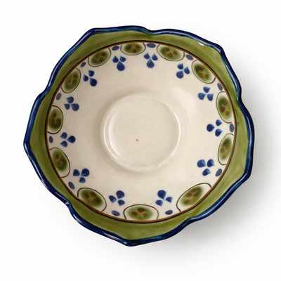 Guatemalan Hand-Painted Ceramic Scalloped Bowl