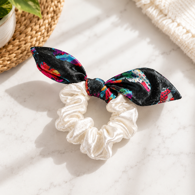 Small Paca Reclaimed Tie Scrunchie Set Of 3