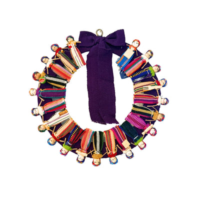 Medium Worry Doll Wreath - Purple 1