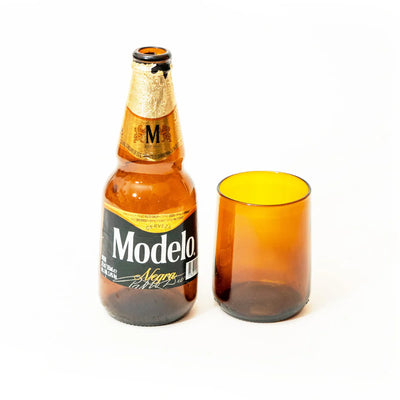 Reclaimed Amber Glass Short Tumblers – Set of 4 Size