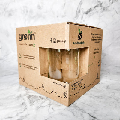 Reclaimed Clear Glass Tall Tumblers – Set of 4 in box