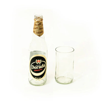 Reclaimed Clear Glass Tall Tumblers – Set of 4 size