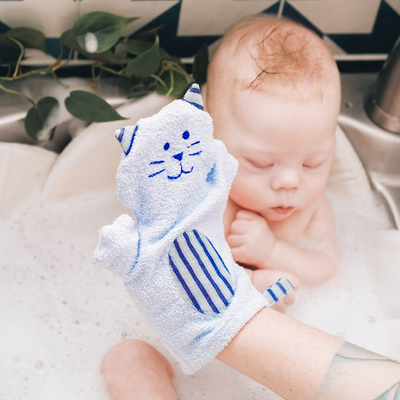 Kitty Bath Mitt & Washcloth - Cleo the Cat