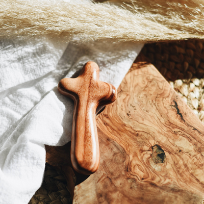 Wooden Comfort Cross – Hand-Carved Religious Gift