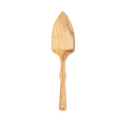 Hand Carved Wood Cake Server