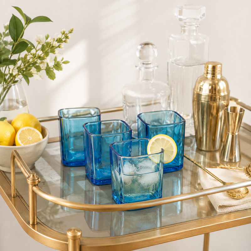 Gin Reclaimed Bottle Glassware - Set of 4