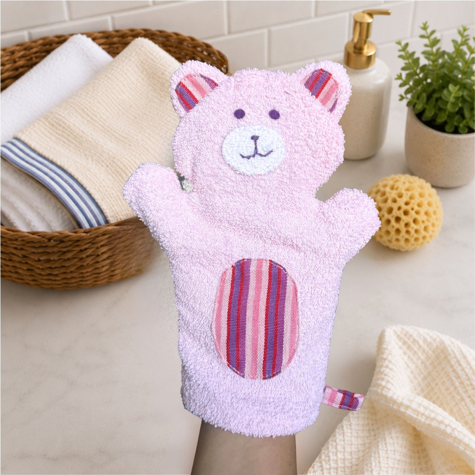 Bear Puppet Washcloth