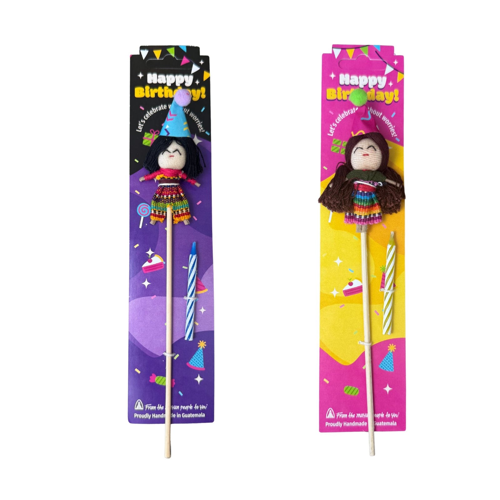 Birthday Worry Doll Cake Topper with Candle