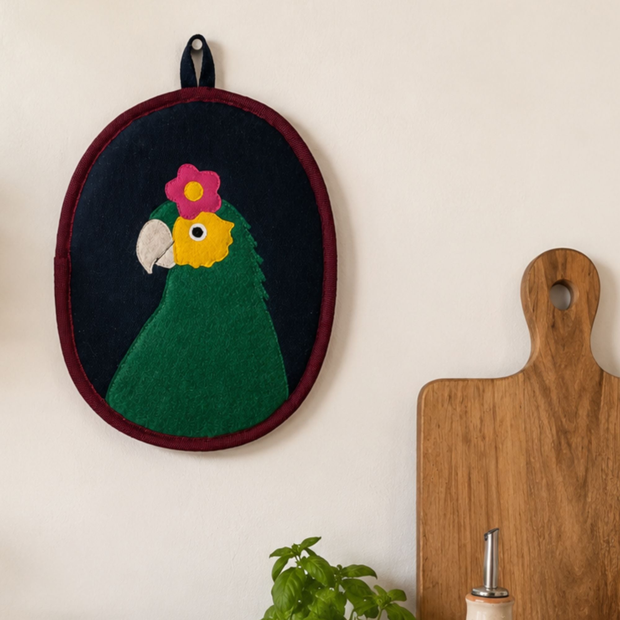 Bonito the Parrot Potholder - Frida-Inspired Kitchen Decor