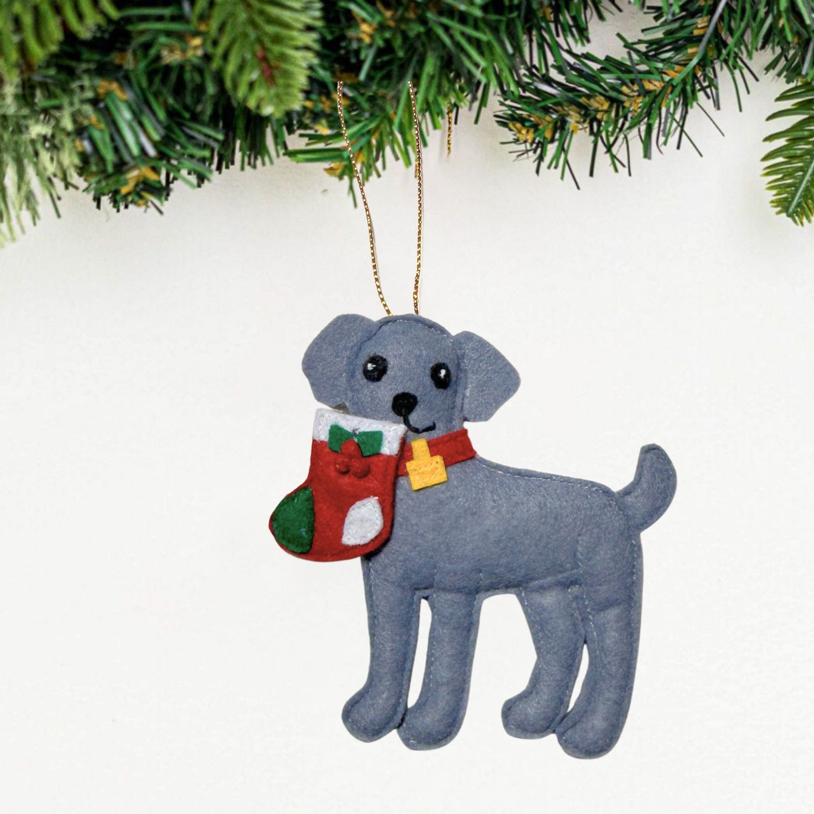 Caught with the Stocking Weimaraner Ornament