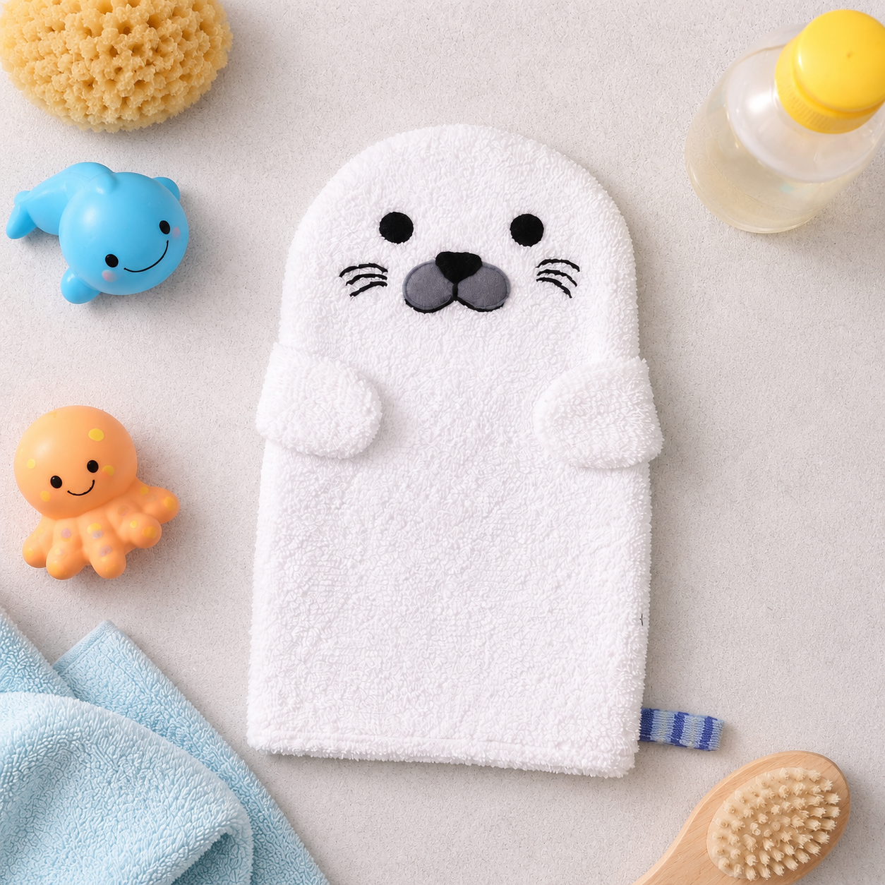 Baby Washcloth Bath Mitt – Pearl the Seal