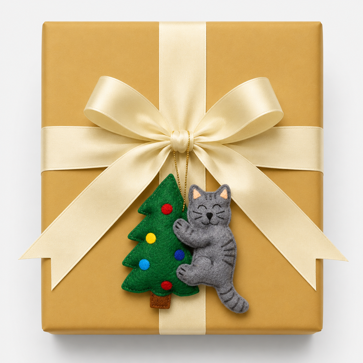 Toppling the Tree Cat Ornament