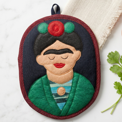 Frida the Artist Potholder - Frida-Inspired Kitchen Decor