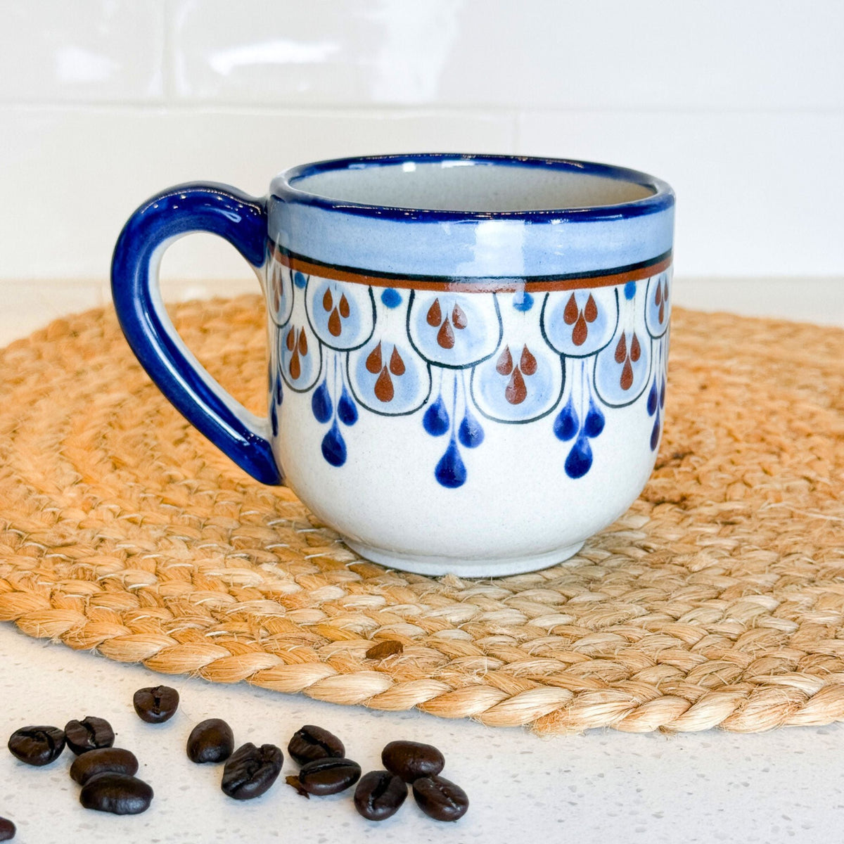 Guatemalan Hand-Painted Ceramic Barrel Mug