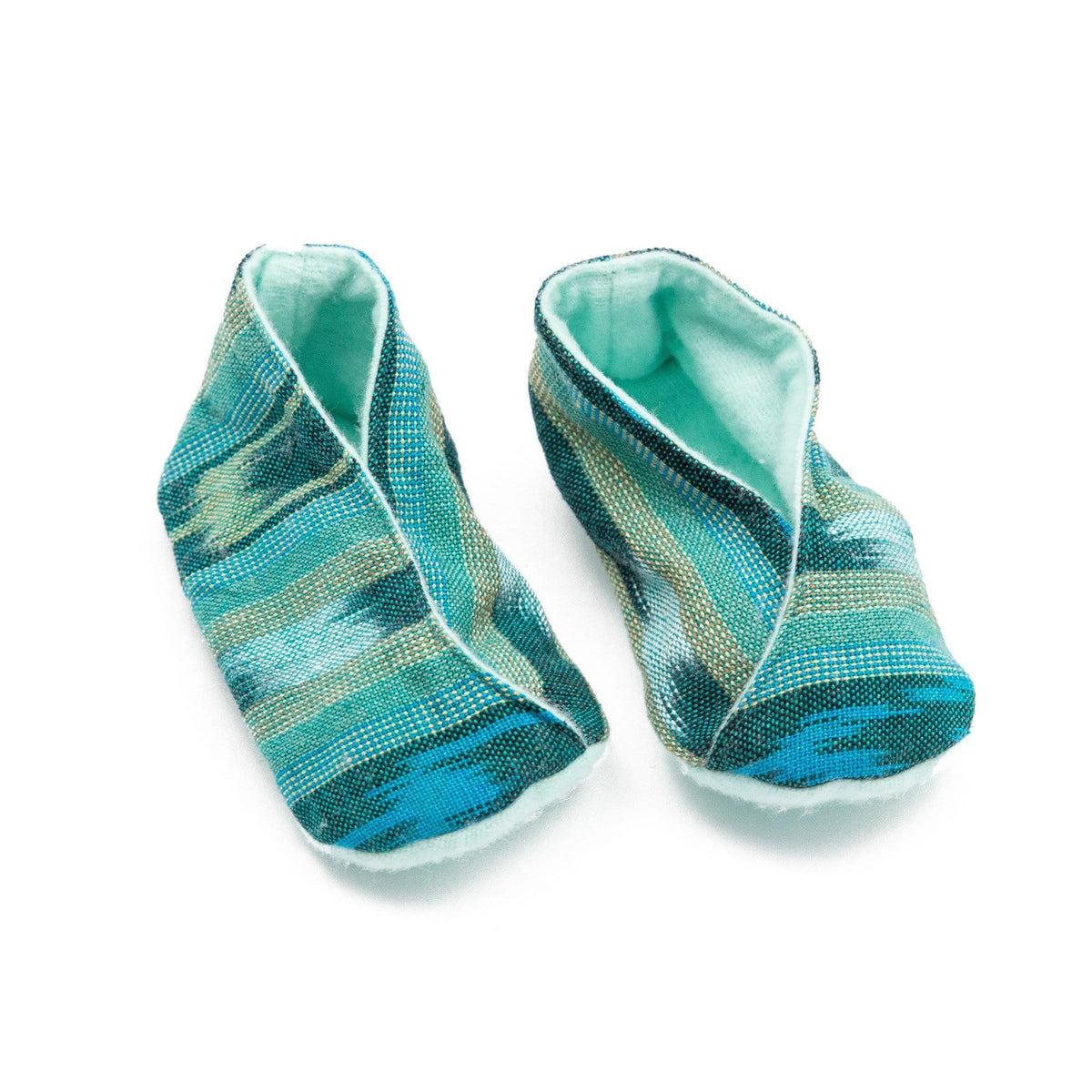 Fair Trade Handwoven Baby Booties Green Jaspe