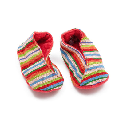 Fair Trade Handwoven Baby Booties Red