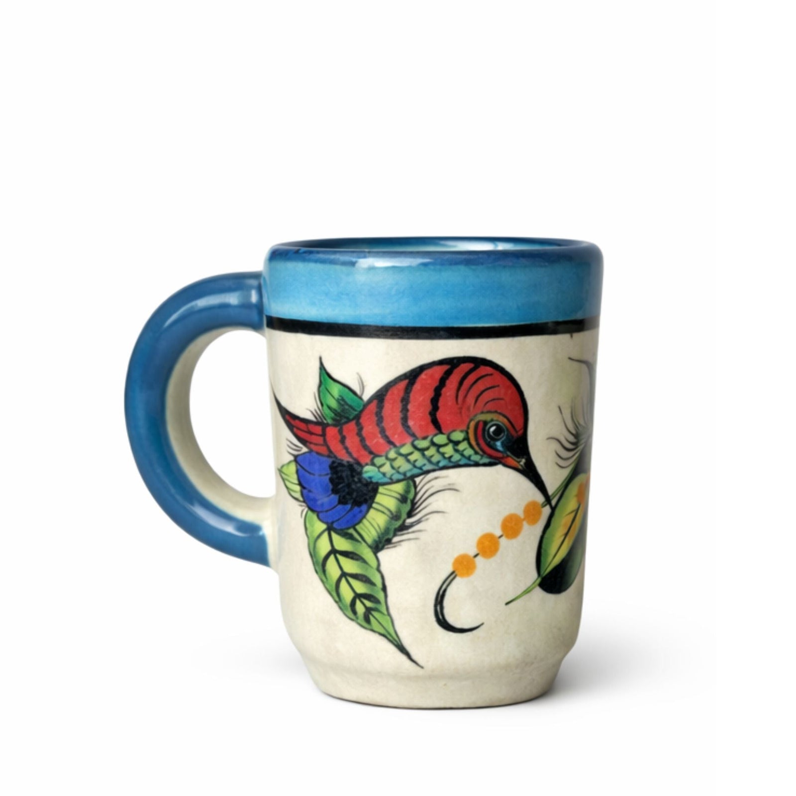 Guatemalan Hand-Painted Hummingbird Ceramic Espresso Mug