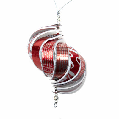 Recycled Spiral Ornament Made from Coke Cans