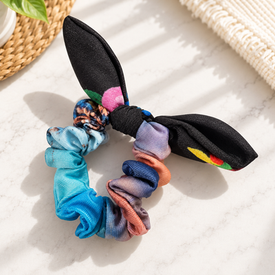 Small Paca Reclaimed Tie Scrunchie Set Of 3