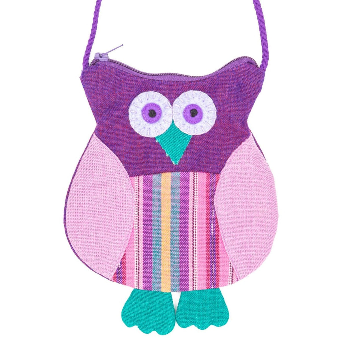 Fair Trade Owl Purse Purple