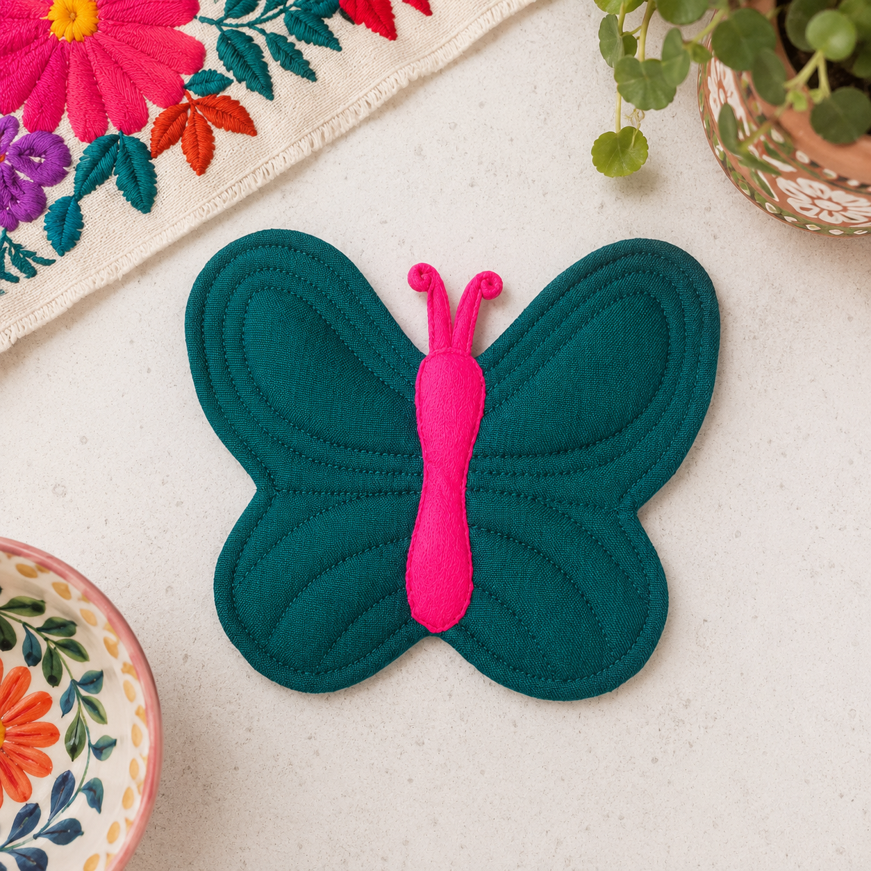 Petal Butterfly Potholder - Frida-Inspried Kitchen Decor