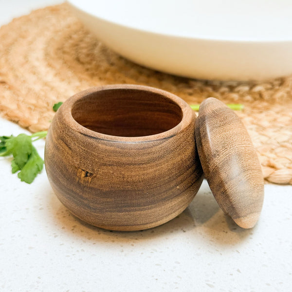 Reclaimed Wood Salt Box with Lid - Upavim Wholesale