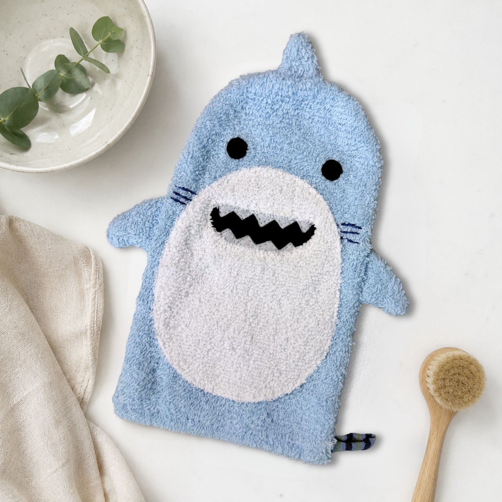 Baby Washcloth Bath Mitt – Finley the Shark