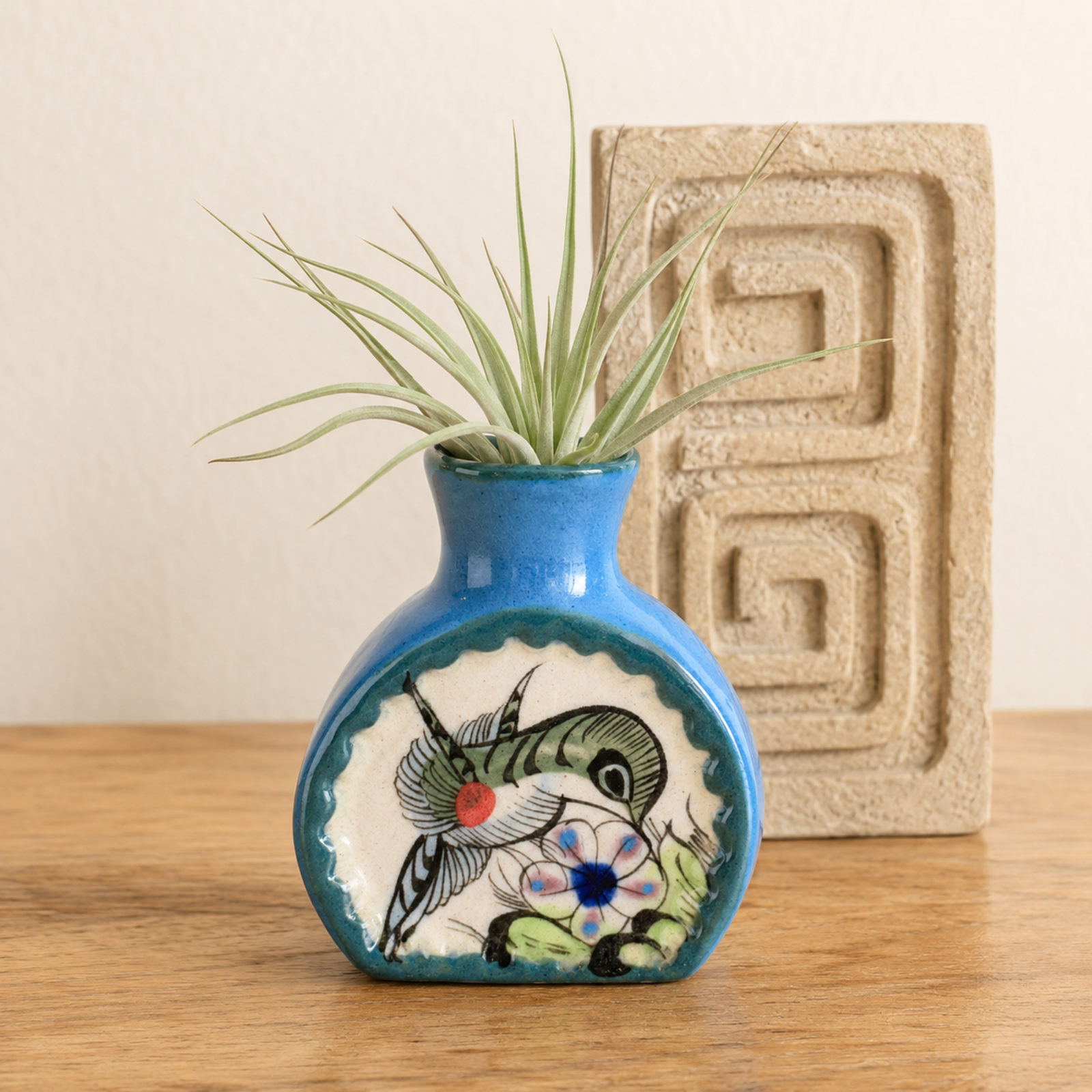 Hand-Painted Hummingbird Bud Vase