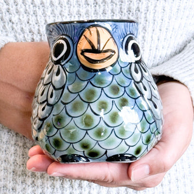Guatemala Hand-Painted Ceramic Bird Mug