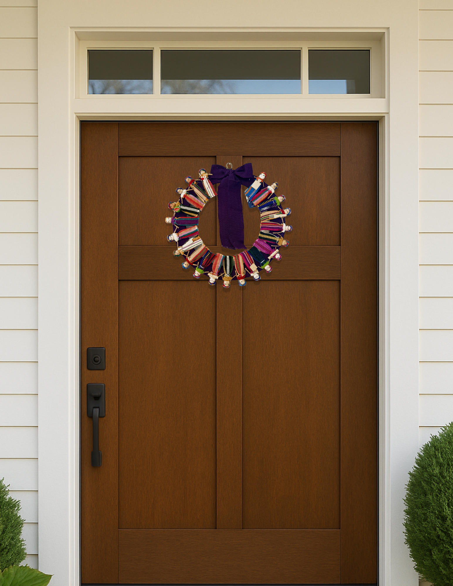 Medium Worry Doll Wreath - Purple