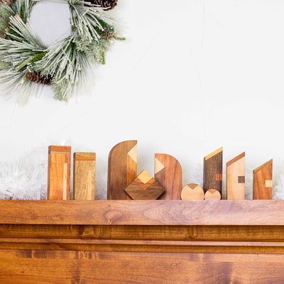 Modern Wood Nativity Scene - 10 piece