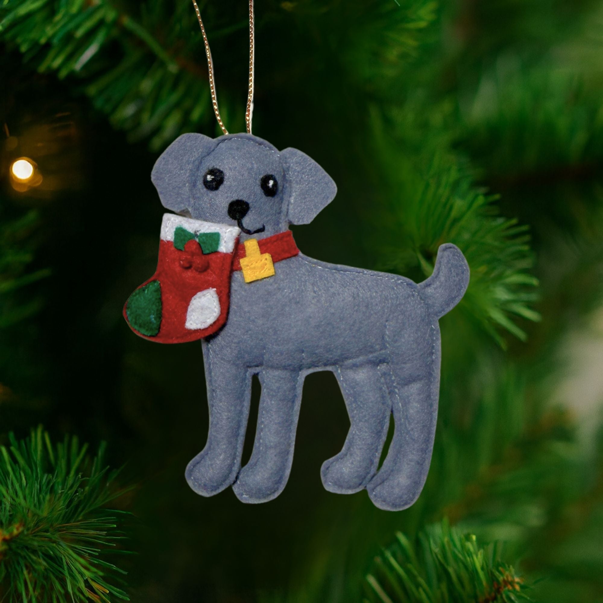 Caught with the Stocking Weimaraner Ornament