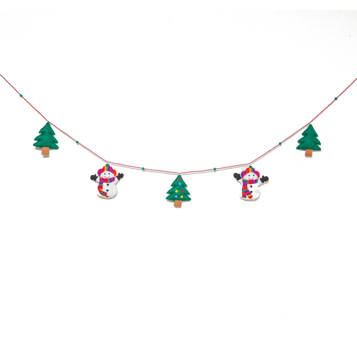 Snowman and Christmas Tree Garland