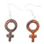 Wood Female Symbol Earrings