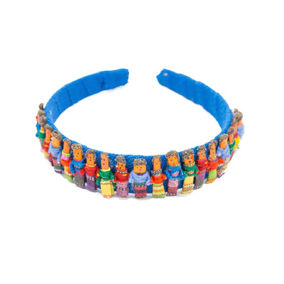 Fair Trade Worry Doll Headband Blue