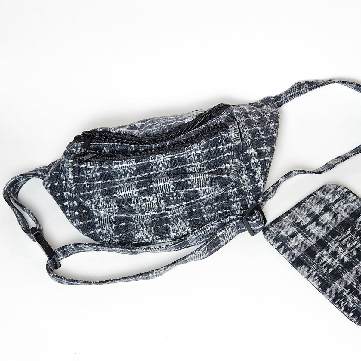 Black Ikat Fanny Pack