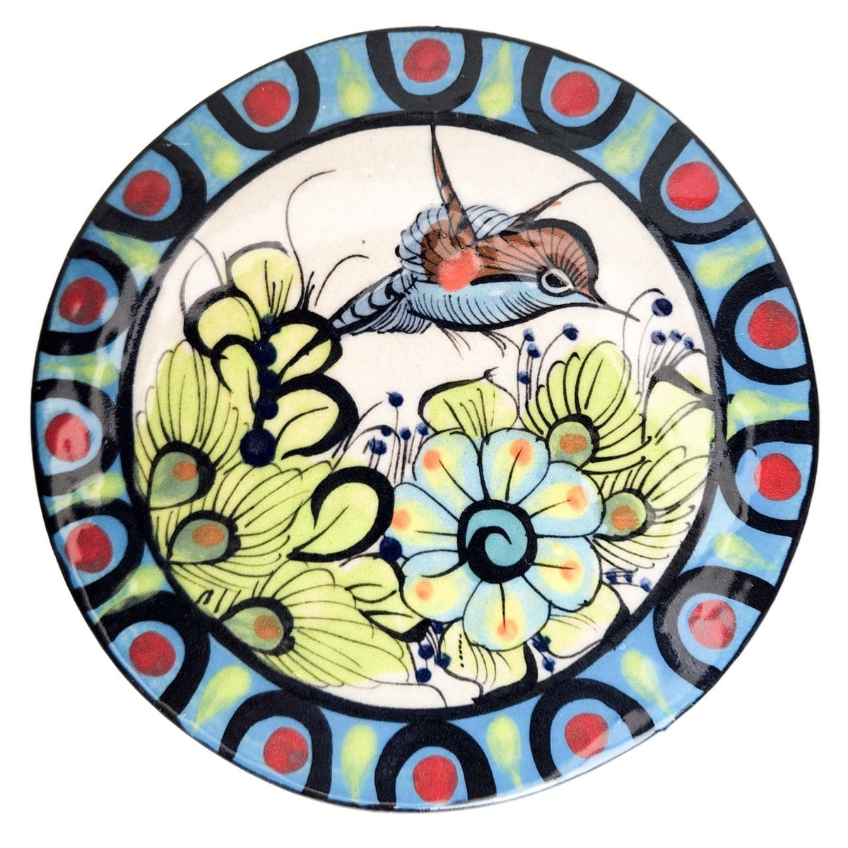 Large Guatemalan Stoneware Hummingbird Trivet