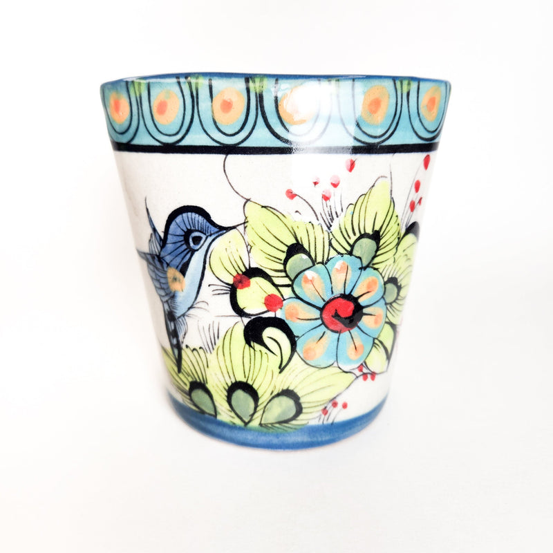 Ellipse Stoneware Hummingbird Vase