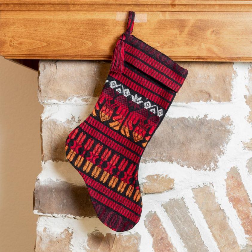 Guatemalan Brocade Christmas Stocking