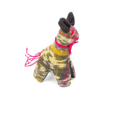 Fair Trade Handmade Cotton Animal Toys Yellow llama