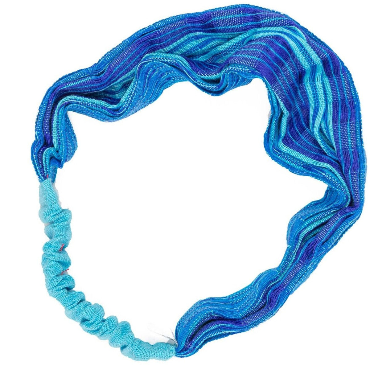 Handmade Bandanna-Style Lacy Headband Blue