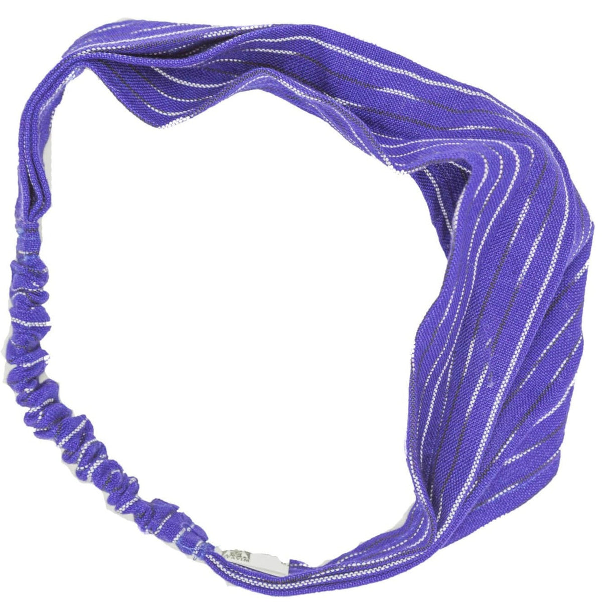 Handmade Boho Headband Blue with White Stripes