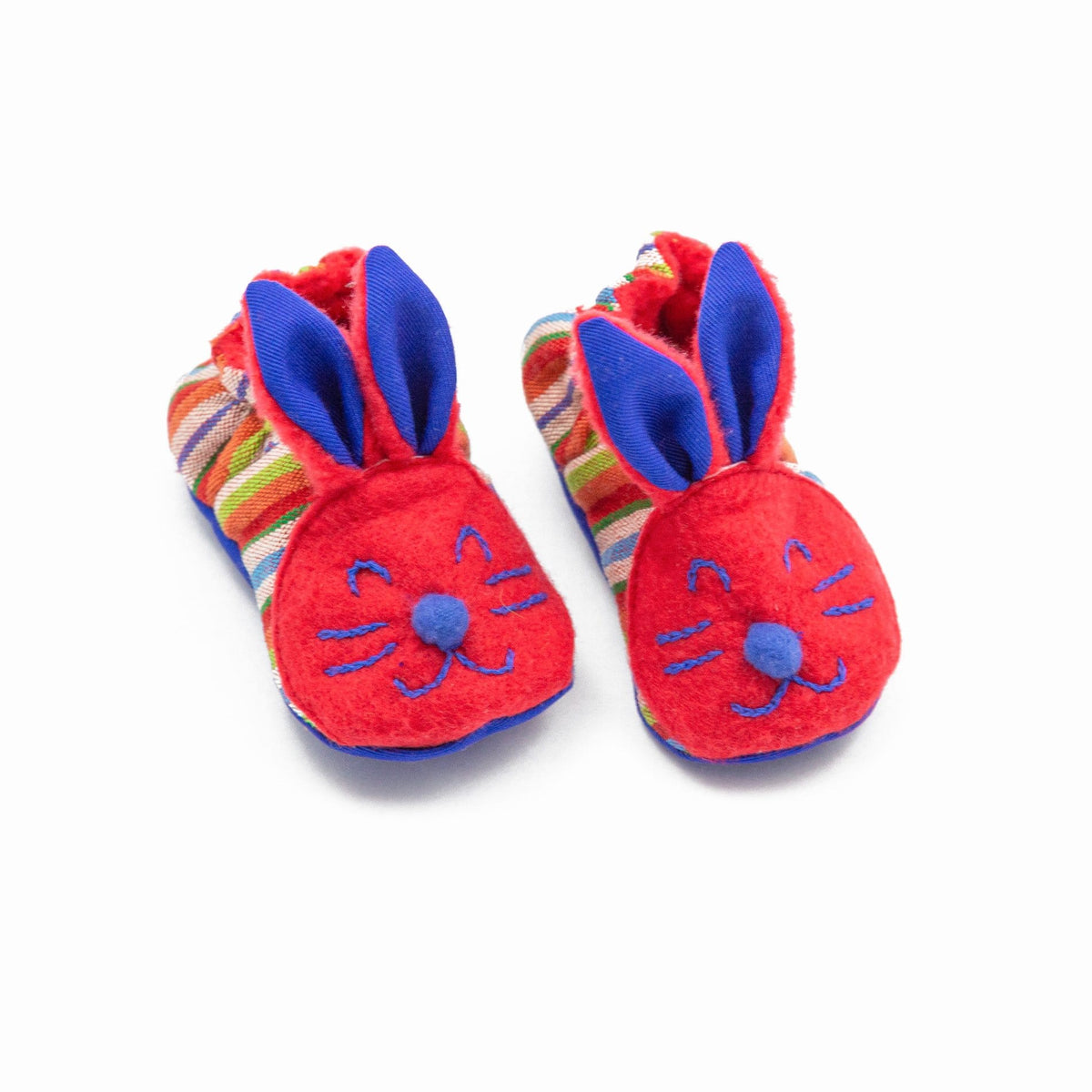 Fair Trade Bunny Baby Booties Red