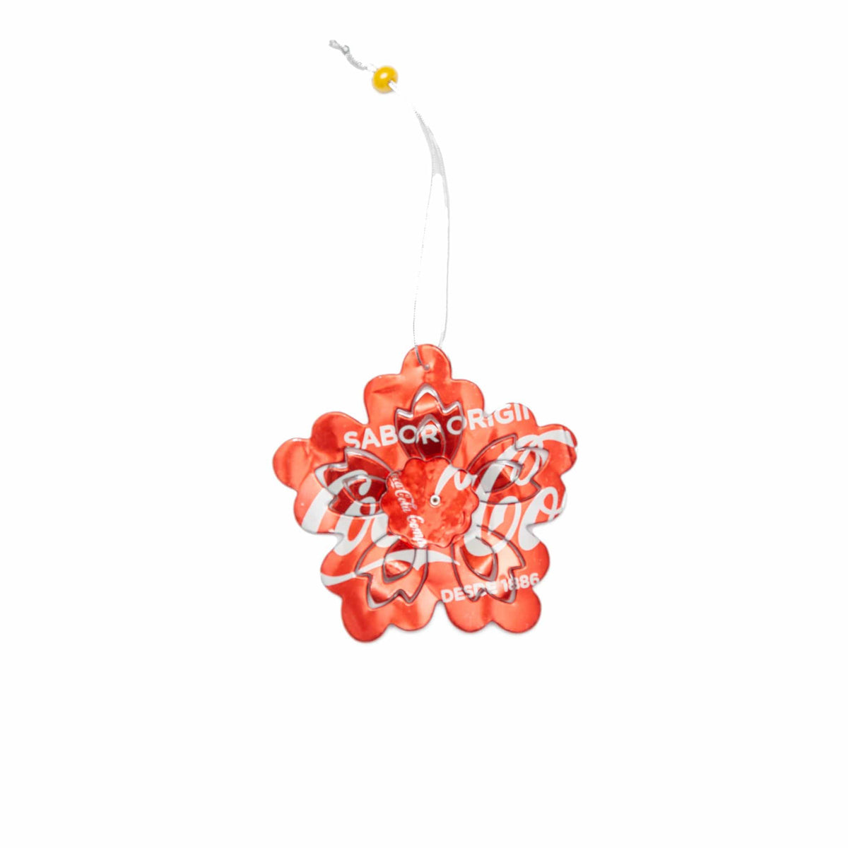 Recycled 3D Flower Ornament - Set of 2