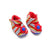 Fair Trade Flower Baby Booties Red