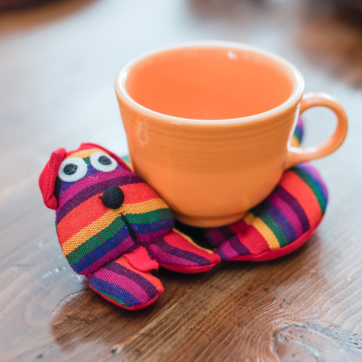 Fair Trade Dog Spiced Trivet Bright Colors with Mug
