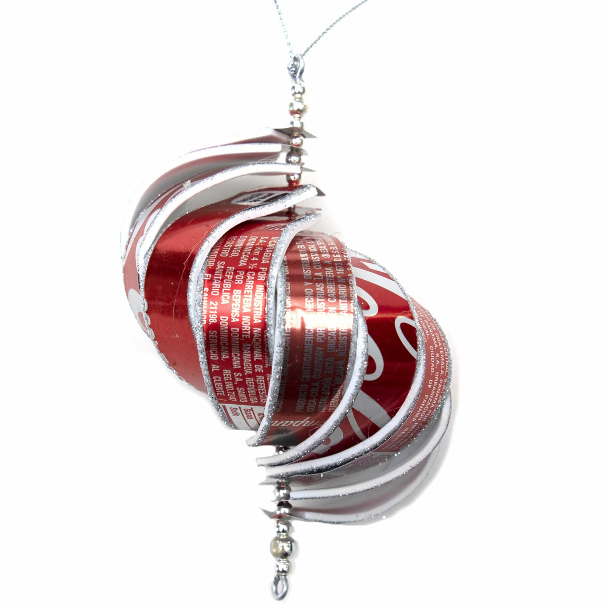 Recycled Spiral Ornament Made from Coke Cans
