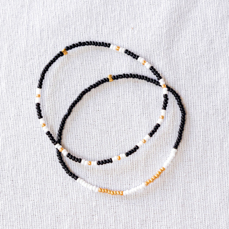 Simple Seed Bead Bracelets - Set of 2